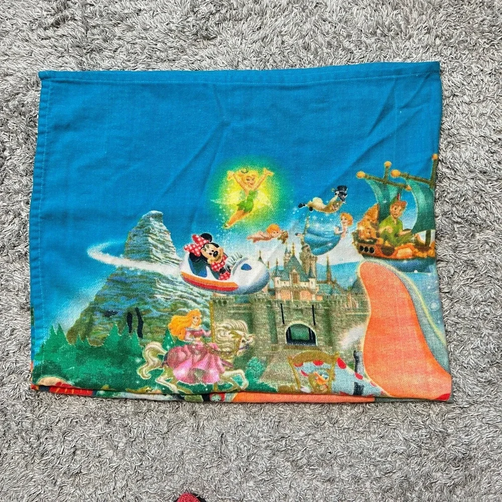 Disneyland Happiest‎ Place On Earth Blanket Throw Peter Mickey Mermaid Dumbo
